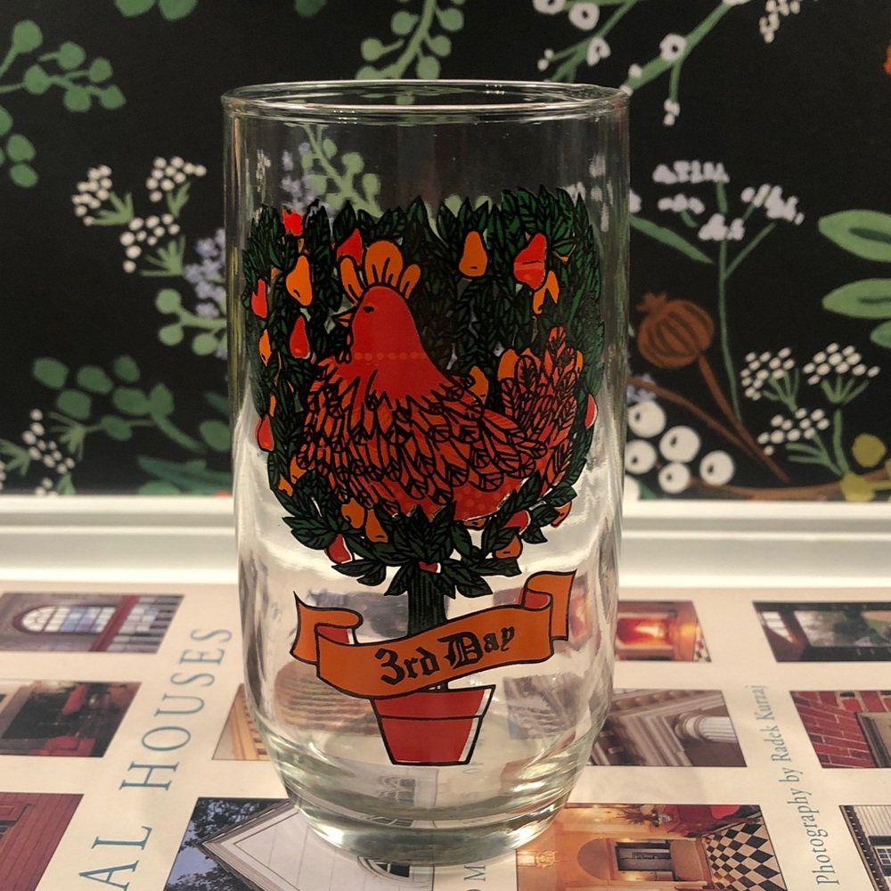 Christmas Vintage 12 Days of Christmas 3rd Day Partridge Glass